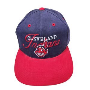 Outdoor Cap Company Vintage Mens Cleveland Indians Adjustable Spell Out Ball Cap